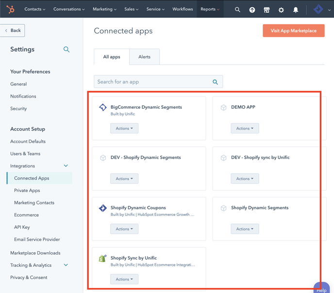 How to see apps integrated with HubSpot